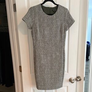 Banana Republic Gray Textured Midi Dress